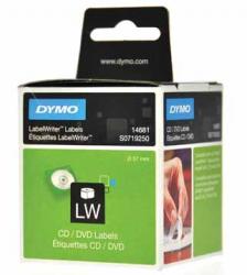 Dymo 14681 CD/DVD etiketten op rol - Diameter 57 mm - Rol van 160 stuks