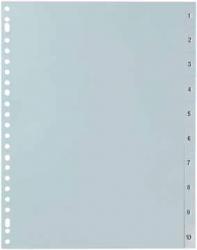 5Star numerieke tabbladen A4 uit grijze PP set 1-10