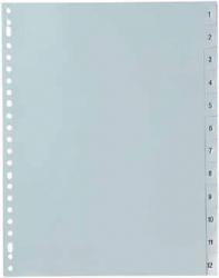 5Star numerieke tabbladen A4 uit grijze PP set 1-12