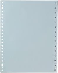 5Star numerieke tabbladen A4 uit grijze PP set 1-15