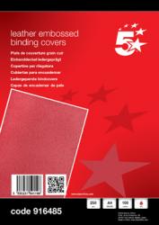 5Star schutbladen met lederprint rood uit karton van 240 g/m²  