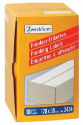 AVERY Frankeeretiketten rechthoekig - wit - ft 128 x 38 mm - Doos van 1.000 stuk