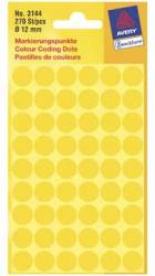 Avery ronde etiketten geel, Ø 12 mm