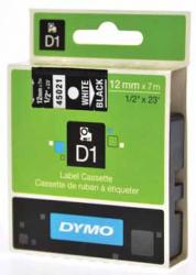 Dymo D1 tape - labeltape 12 mm x 7M wit/zwart