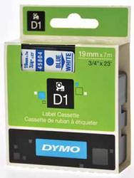 Dymo D1 tape - labeltape 19 mm x 7M blauw/wit