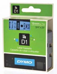 Dymo D1 tape - labeltape 19 mm x 7M zwart/blauw