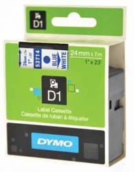 Dymo D1 tape - labeltape 24 mm x 7M blauw/wit