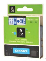 Dymo D1 tape - labeltape 9mm x 7M blauw/wit