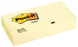 Post-it® Notes gelijnd 76x76 mm geel 