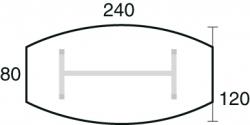 Nova vergadertafel tonvorm 240x120cm