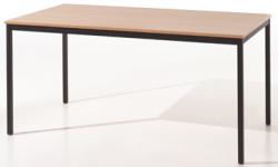 Bisley tafel rechthoek 140x70 cm beuk met zwart onderstel 