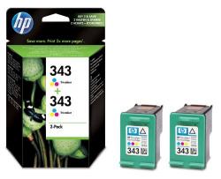 Hewlett Packard C8766EE / HP 343 inktcartridge kleuren DUBBEL pak