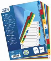 Elba numerieke tabbladen A4 uit gekleurde PP Set 1-12 Maxi 