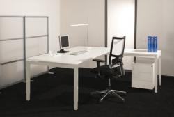 Arca bureautafel wit 4-poots met optie aanbouw