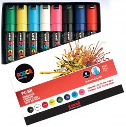 Uni-ball Paint Marker Posca PC-8K beitelpunt 8mm - Doos van 8 stuks in ass. kleu