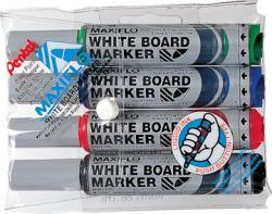 Pentel whiteboardmarker Maxiflo - Etui van 4 stuks