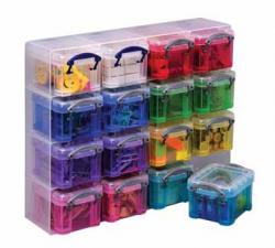 Really Useful Boxes gekleurde transparante opbergdozen 0,14 l