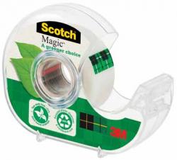 Scotch® plakband Magic Tape op dispenser van 100 % gerecycleerd plastic 