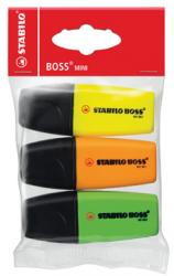 Stabilo overlijner Boss Mini - Etui van 3 stuks: geel, groen en oranje