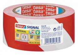 Tesa waarschuwingstape 50mm x 60M rood/wit