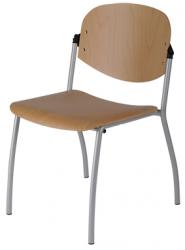 Wendi Legno houten bezoekersstoel / schoolstoel alu