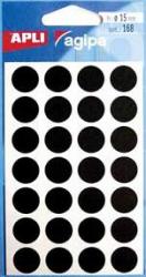 Agipa ronde etiketten zwart, diameter 15 mm