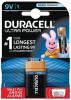 Duracell batterijen Ultra Power 6LR06 9V - Blister met 1 stuk