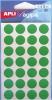 Agipa ronde etiketten groen diameter 15 mm - Etui van 168 stuks