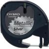 Dymo LetraTag tape - labelcassette 91208 - 12 mm x 4 M - zwart/metallic zilver