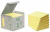 Post-it® notes gerecycleerd Tower Pack geel 76x76 mm - Pak van 6 blokken