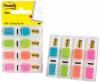Post-it® Index tabs Smal 12x43 mm - Turkoois, lichtgroen, oranje en roze - 35 tabs per kleur - Set van 4 kleuren