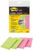 Post-it® Super Sticky etiketten op blok 47,6x73 mm - Pak van 4 blokken (2x roze & 2x groen)