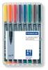 Staedtler OHP-marker Lumocolor Permanent ass. kleuren Medium - Box met 8 stuks