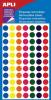 Apli verwijderbare etiketten ass. kleuren - Cirkels 8 mm - Set van 10 etuis