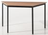 Bisley tafel trapezium 140x70 cm beuk met zwarte onderstel 