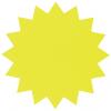Folia etiketten in fluokarton 18cm fluo geel sterren - Pak van 20 stuks