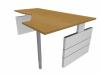 Swan bureautafel / hoekbureau Nova NG-Wing groot HI 200/60 x 120/80 cm