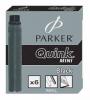 Parker inktpatronen Quink mini zwart - Doos van 6 stuks