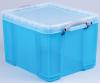 Really Useful boxes gekleurde transparante opbergdoos 35 l helblauw 