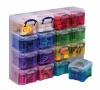 Really Useful Boxes gekleurde transparante opbergdozen 0,14 l - Set van 16 stuks