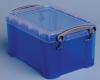 Really Useful Boxes transparante opbergdoos 0,7L blauw