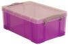 Really Useful Boxes® transparante opbergdozen 9 liter purper
