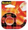 Scotch® plakband Crystal 19mm x 7,5m - Afroller met 1 rolletje - Set van 12 stuks