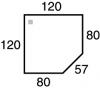 Koppelblad / verbindingshoek Cad groot 120 x 120 cm