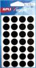 Agipa ronde etiketten zwart diameter 15 mm - Etui van 168 stuks