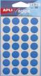 Agipa ronde etiketten blauw diameter 15 mm - Etui van 168 stuks