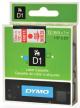 Dymo D1 tape - labeltape 12 mm x 7M rood/wit