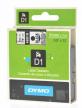 Dymo D1 tape - labeltape 6mm x 7M zwart/transparant