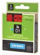 Dymo D1 tape - labeltape 9mm x 7M zwart/rood