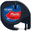 Dymo LetraTag tape - labelcassette 91203 - 12 mm x 4 M - zwart/rood plastic